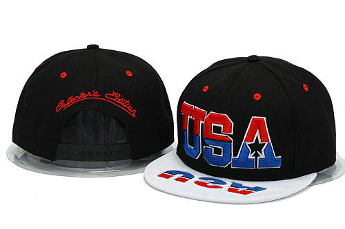 USA Black Snapback Hat YS 0606
